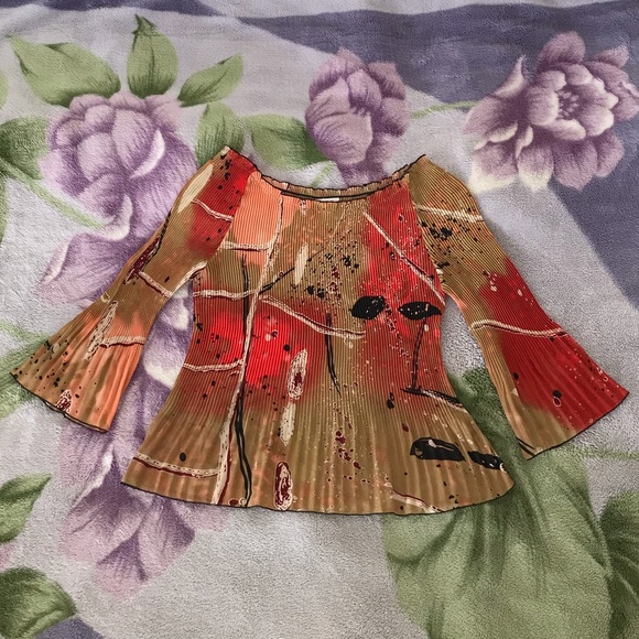 Jaipur Brand Crinkle Fabric 2/3 Sleeve Colorful Blouse - Picture 6 of 14